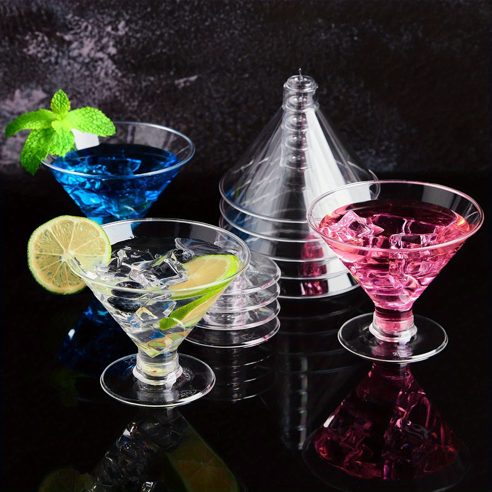 Plastic Martini Glasses Disposable Dessert Cups Reusable - Temu