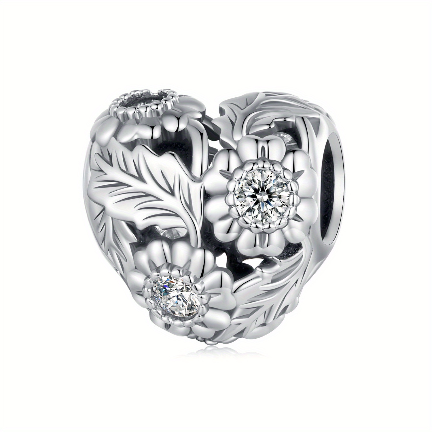 Flowering Vines Heart Ring in Sterling Silver