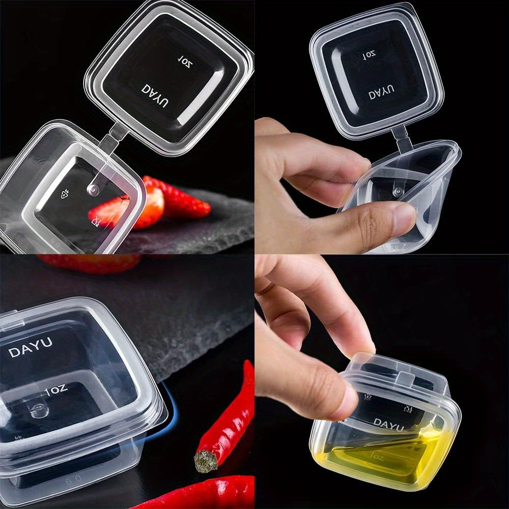 10/20/30Pcs 25ml Clear Food Small Sauce Containers Package Box Lid Portable  Disposable Portable Transparent Plastic Cups