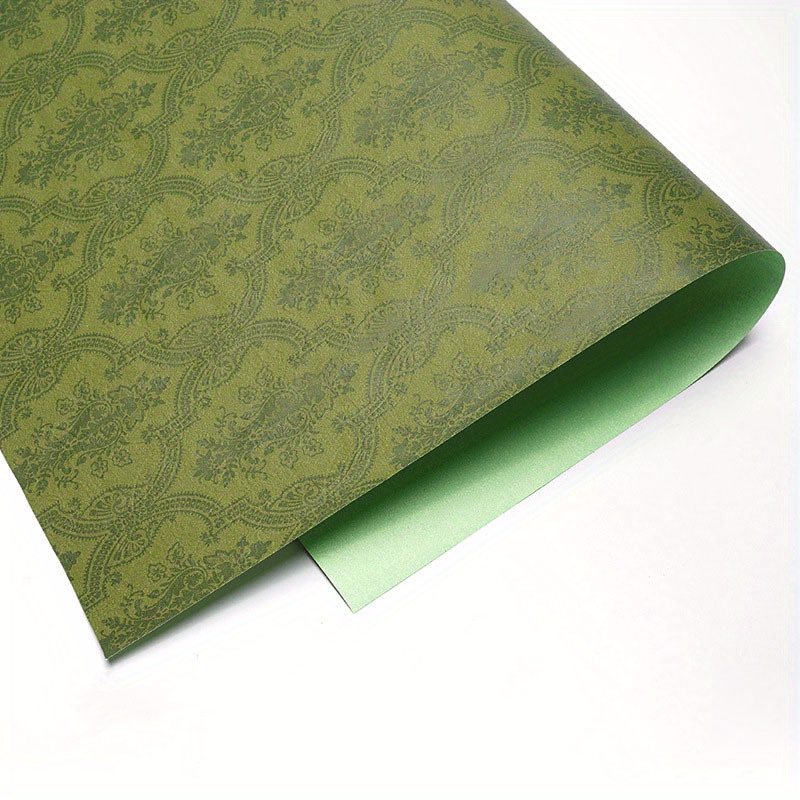 Sage Green Roses Design Wrapping Paper Sheets For Gift Packing