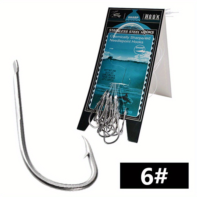 Ftk Multi Size Fishing Hooks Nylon Line Sharp Barbed Hooks - Temu United  Arab Emirates