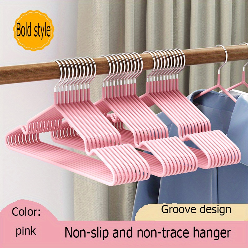 Plastic Clothes Hangers With Shoulder Grooves, Non-slip Clothes Hangers, Heavy  Duty Coat Hangers For Closet, Laundry Hangers For Adult Coat, Suit, Dress,  Household Storage And Organization For Bedroom, Bathroom - Temu