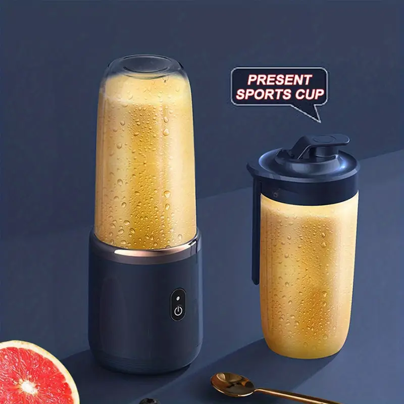 2cups Electric Fruit Juicer Blender Juice Mixer Mini Wireless Portable  Household Usb Charging 6 Blade Gift Juice Cup - Temu