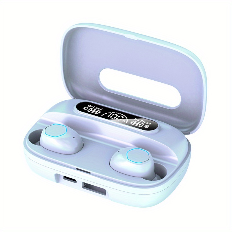 Wireless Bluetooth Earpiece With Charging Box - White