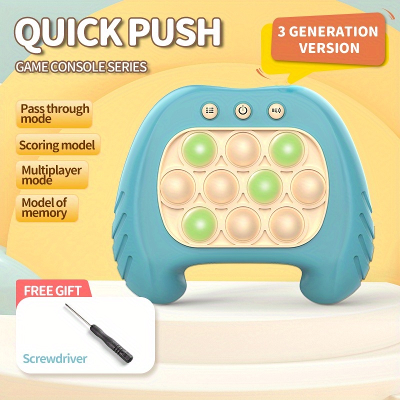 Yizemay Console de Jeu Quick Push Bubbles, Pop Game Machine Jeu Pop Puzzle  de Light Bouton Quick Push Bubbles Game Décompression Breakthrough Puzzle