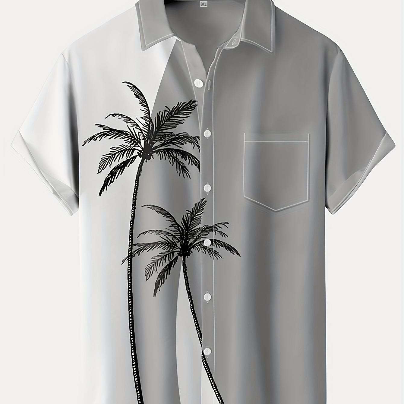 

Plus Size Men's Coconut Tree Casual Lightweight Short Sleeve Hawaiian Shirt, Oversized Loose Clothing For Men Best Sellers Gifts