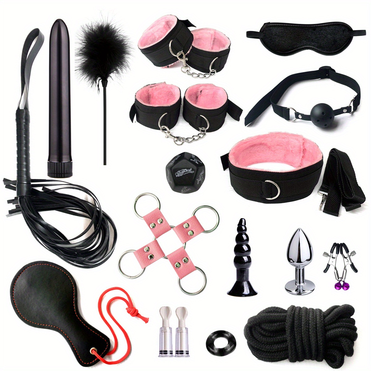 Sex Toys Bdsm Kit Sexy Toys Handcuffs Whip Mouth Gag Anal Temu