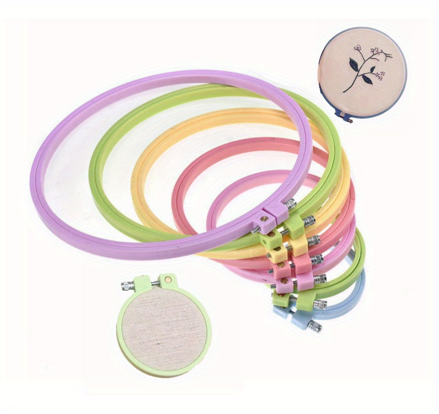 Plastic Circular Embroidery Hoop Embroidery Tool Frame - Temu