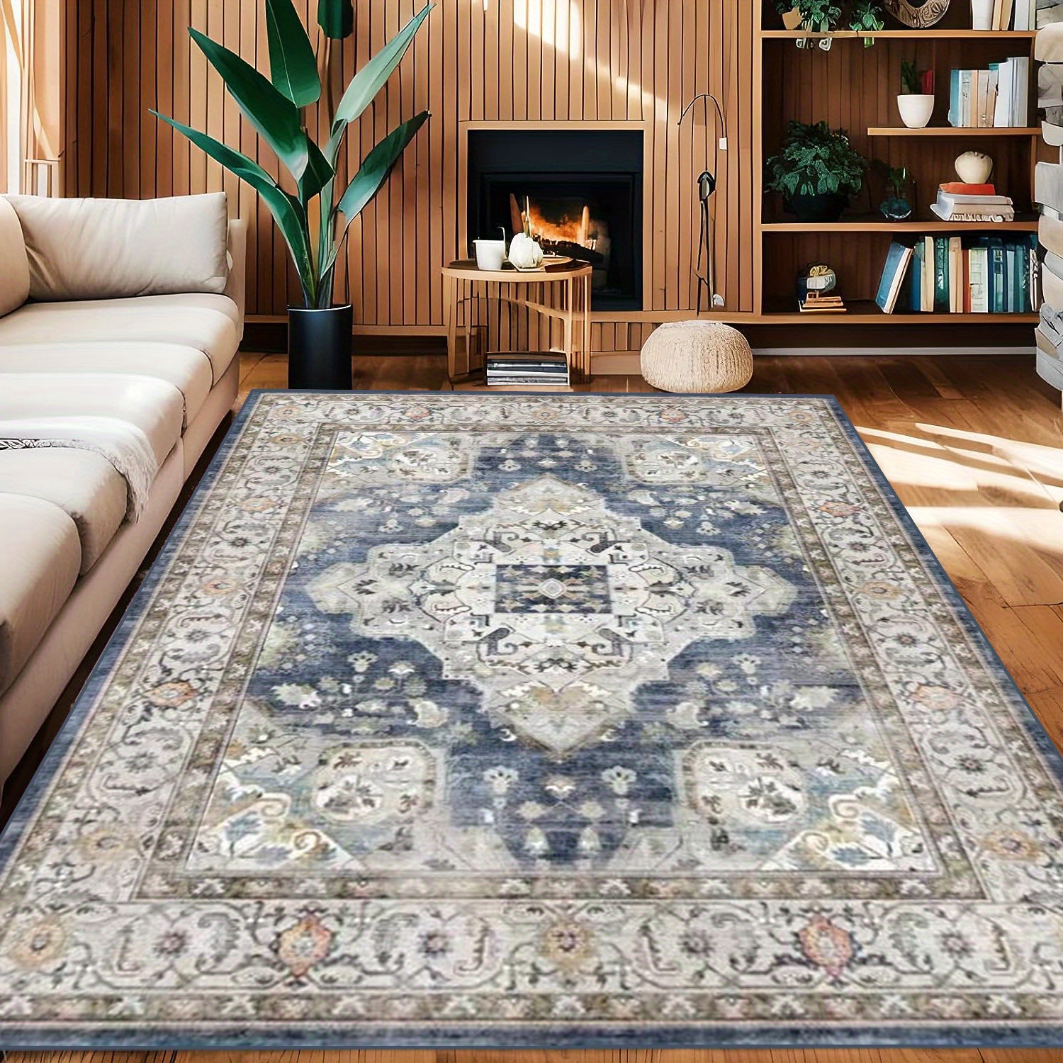 Boho Floral Floor Mat Home Entry Door Floor Mat Living Room - Temu