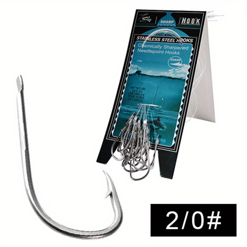 Ftk Multi Size Fishing Hooks Nylon Line Sharp Barbed Hooks - Temu