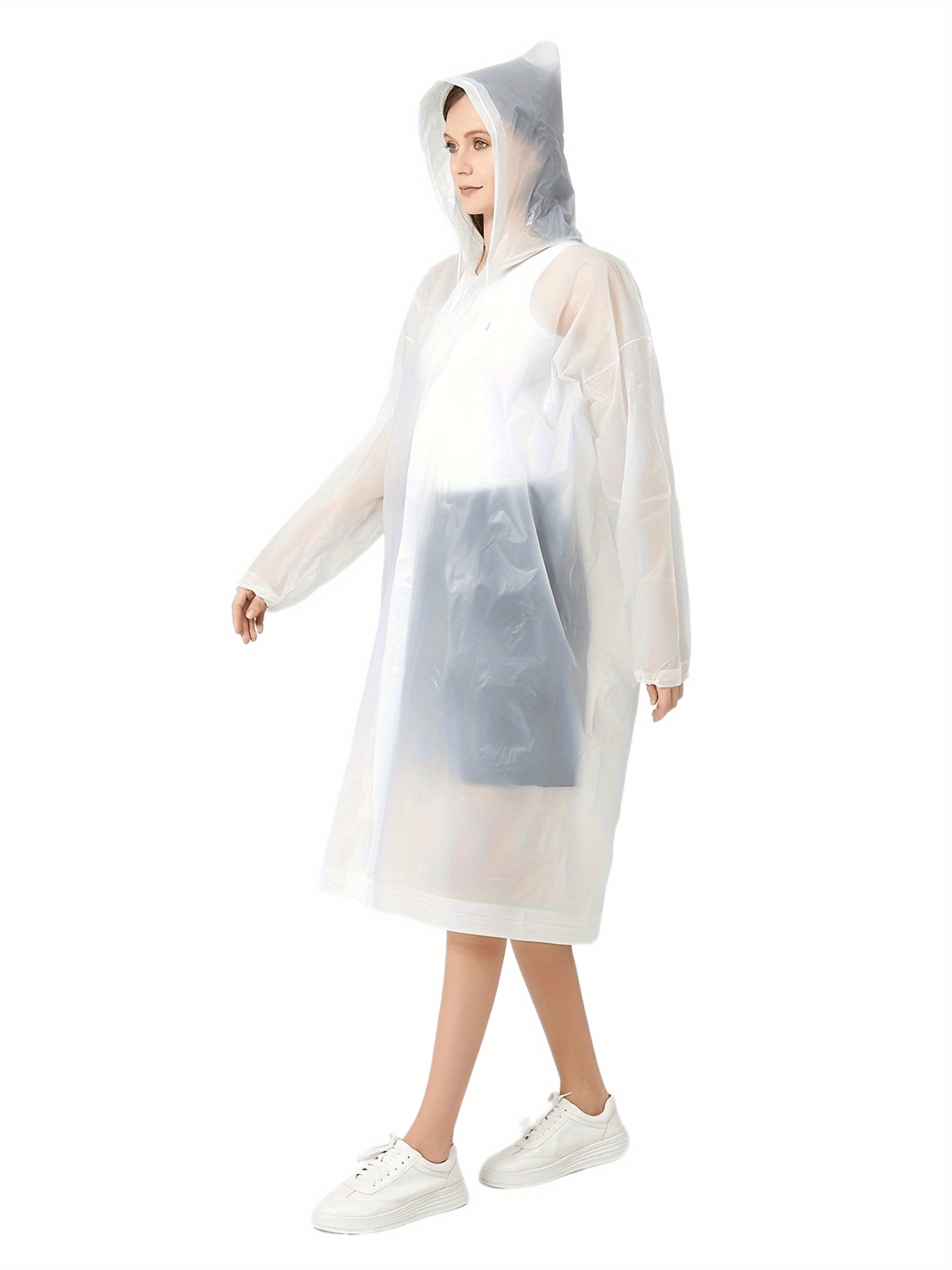 Raincoat women hooded, Clear Rain jacket, Poncho, Small. Mexican style