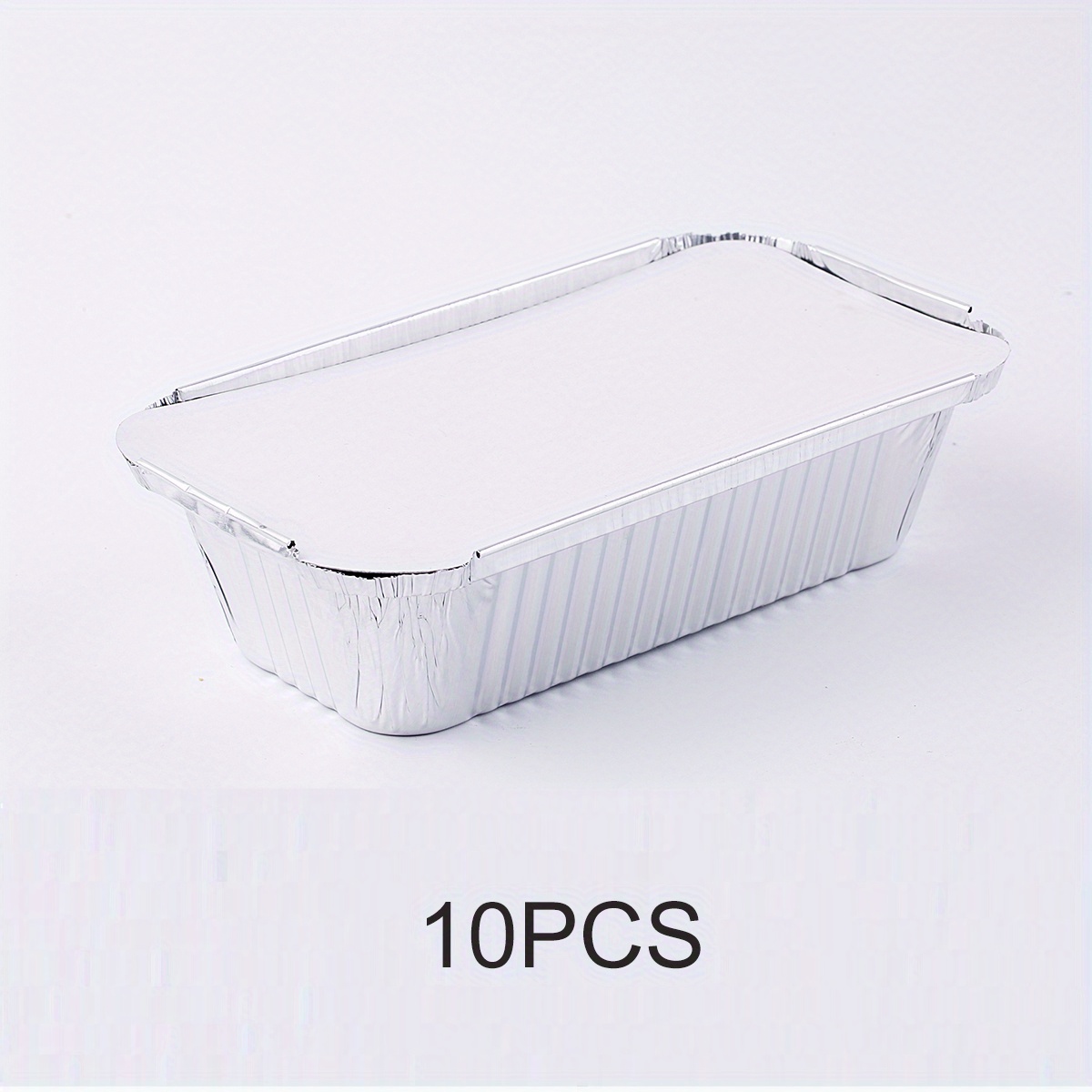 50pcs Mini Aluminum Foil Loaf Pans with Lids 6.8 oz 6.5 x 2.6 x 2