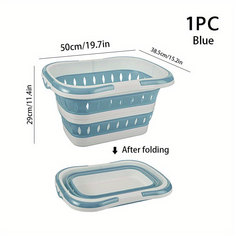 1pc Plastic Bathroom Bath Basket Blue Toiletries Storage And Shower  Organizer Basket