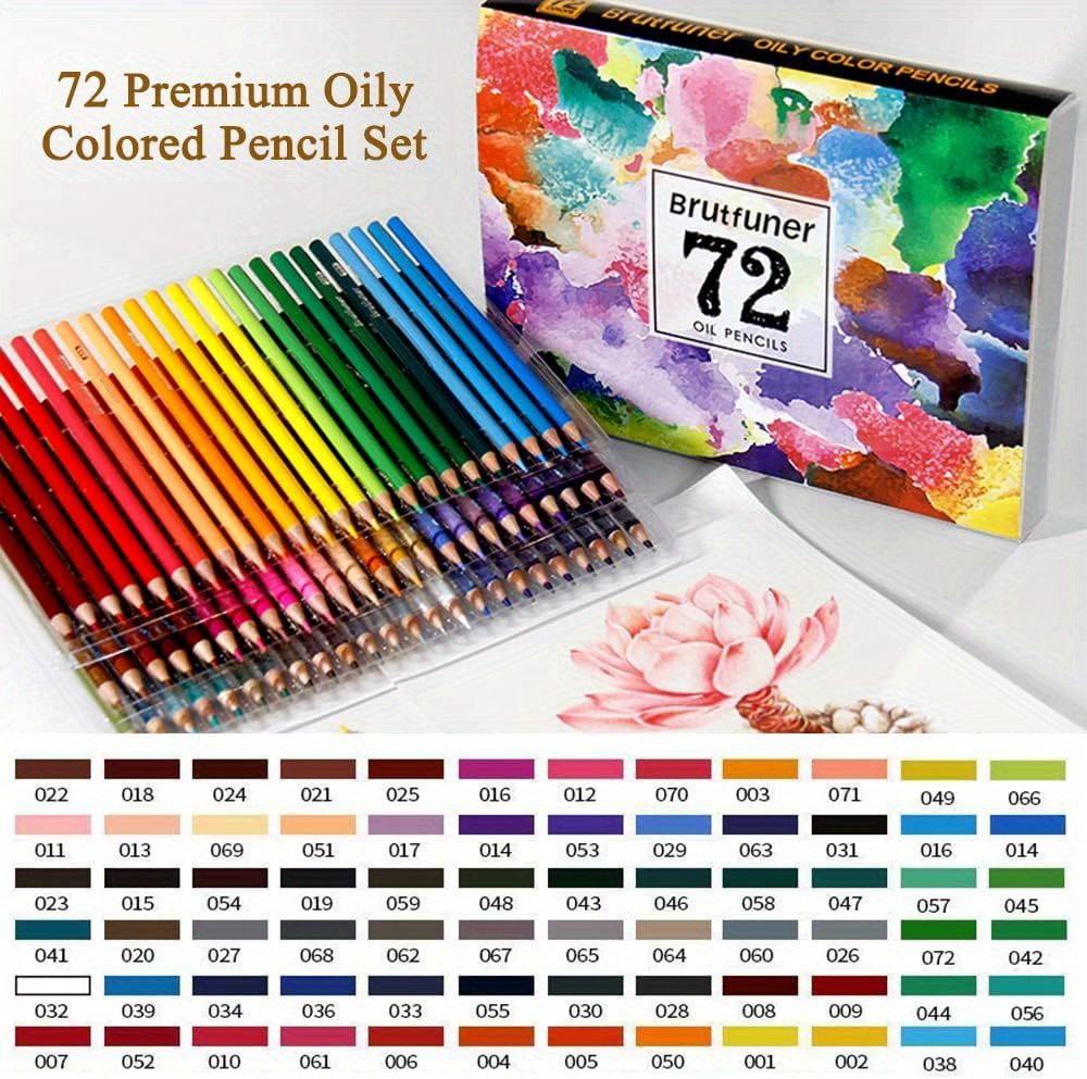 KALOUR Premium Colored Pencils for Adult Coloring Book,Set of 72 Colors,Zipper Slot Pencil Case,with Sharpener,Soft Core,7 Metallic Color