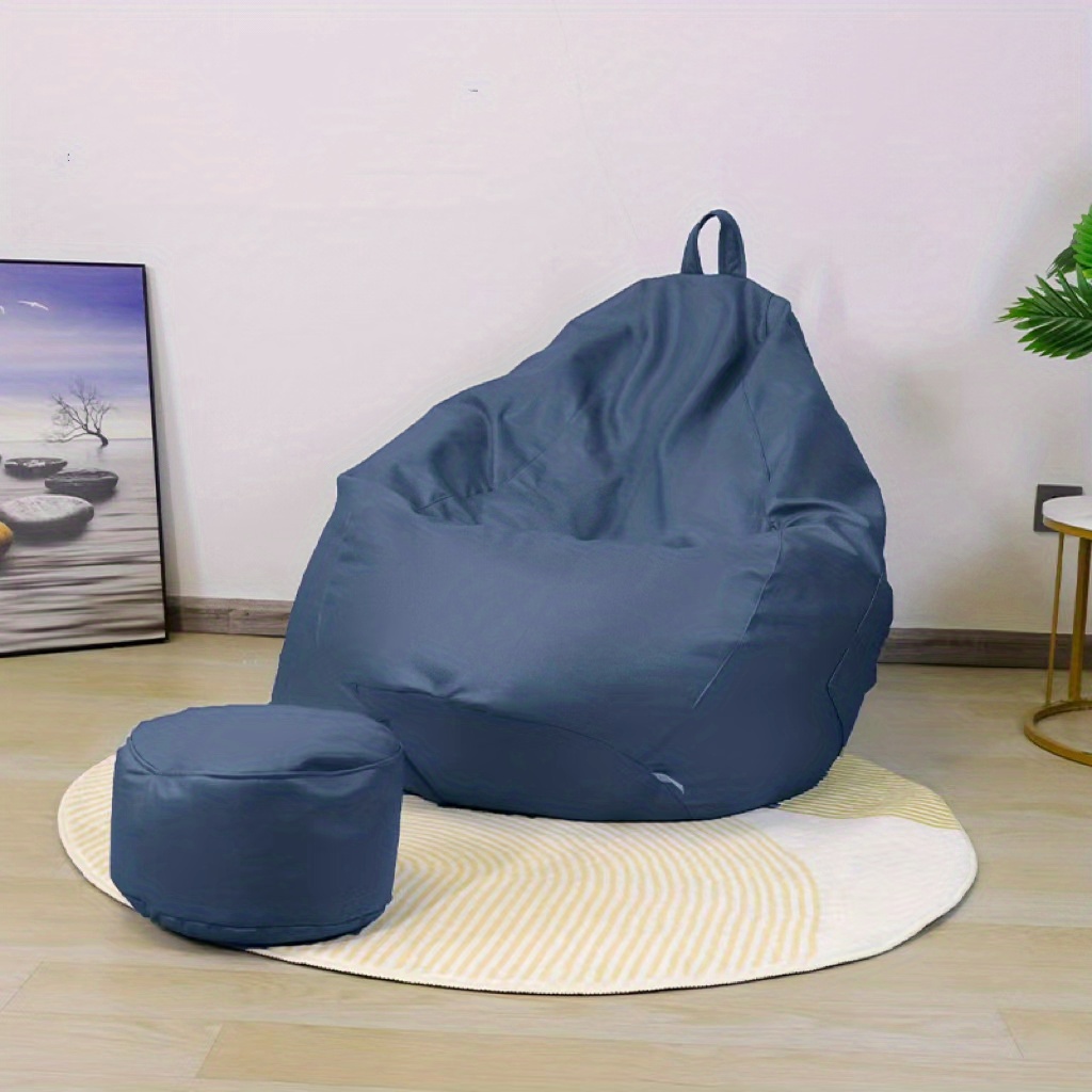 Leather Bean Bag Sofa Chair cover Combo Foot Rest cover without Beans Size  4XL
