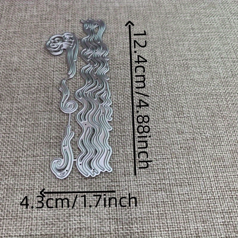 E-shop 4 Stk. Wasserwellen-Streifen Metall-Schneidematrizen Schablonen für DIY Scrapbooking, dekorative Handwerk-Stanzschablonenform
