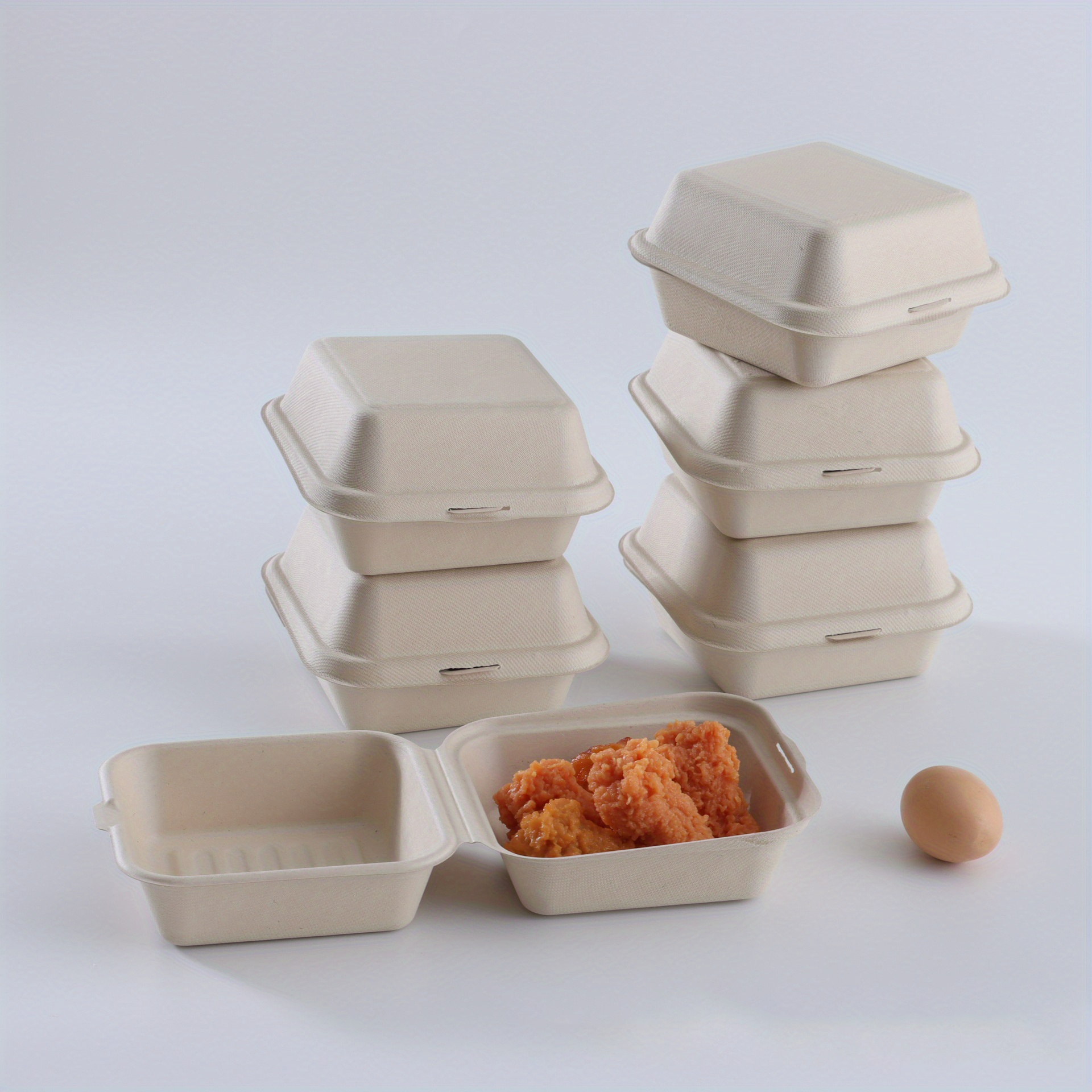 Cake Containers, Disposable Paper Pulp Lunch Box, Hamburger Box Bento Cake  Box Square Packing Box, Bakery Take Out Containers - Temu