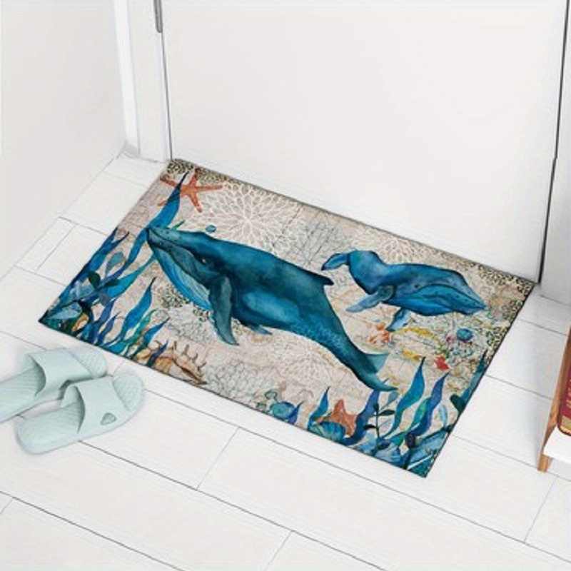 Whale And Dolphin Bath Mat For Tub For Kids Non slip Bath - Temu