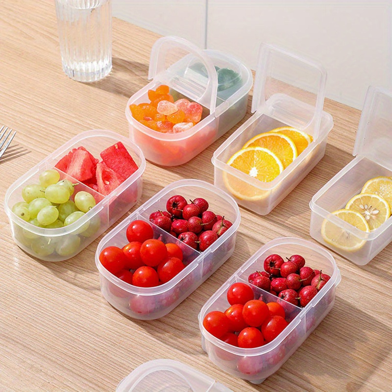 1pc plastic refrigerator storage box cheese container butter block cheese   storage box refrigerator fruit vegetable crisper double open flap fresh keeping box food storage containers home kitchen utensil details 3