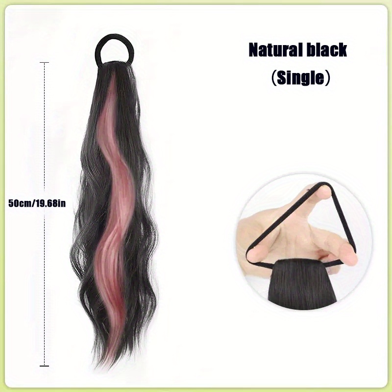 Long Curly Wavy Ponytail Extensions Natural Looking For Daily Use