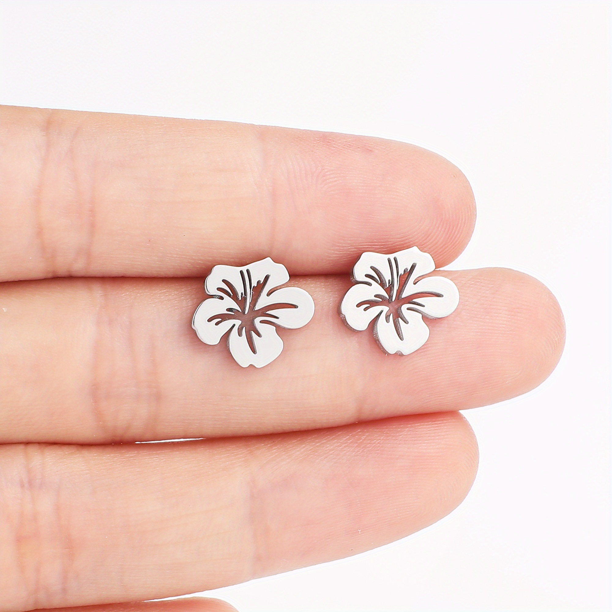 Hollow Flower Stainless Steel Earrings, Popular And Hot