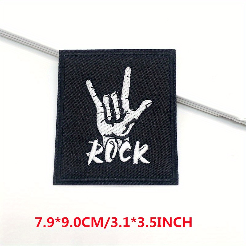 Der Teufel Musik/Band Patch DIY Rock Schädel/Katze Stickerei Patch Eisen  auf Patches für Kleidung