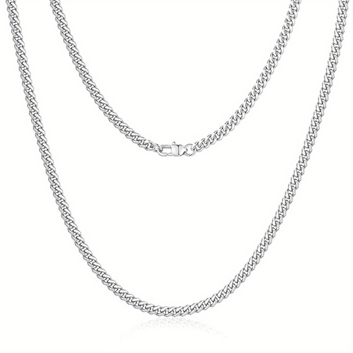 Stylish Stainless Steel Link Chain Mens Silver Chain Necklace For