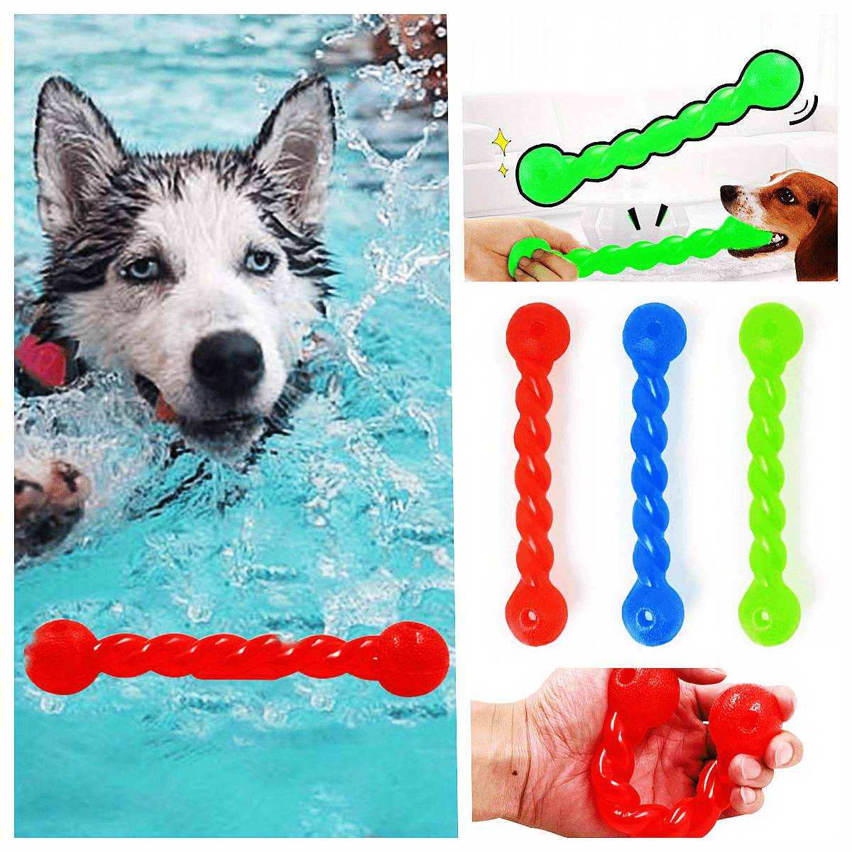 Buy Interactive Dog Chew Toy - Dog Toys for Aggressive Chewers - Thick  Rubber Teeth Cleaning Tool for Medium to Large Dogs - Tear Resistant and  Dishwasher Safe - Dental Hygiene for