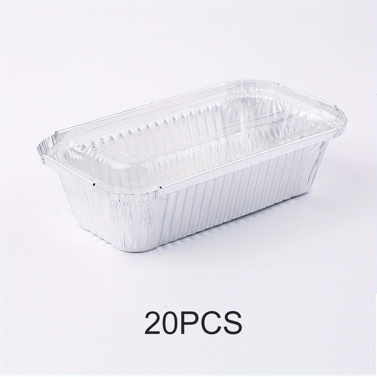 Your Home Disposable Aluminum Loaf Pans with Lids, 2 Lb (10/20 Pack) Foil  Baking Tins with Plastic Lid, Tin Pan with Cover for Cake, Banana Bread,  Meatloaf, Mini Lasagna, Drip Trays