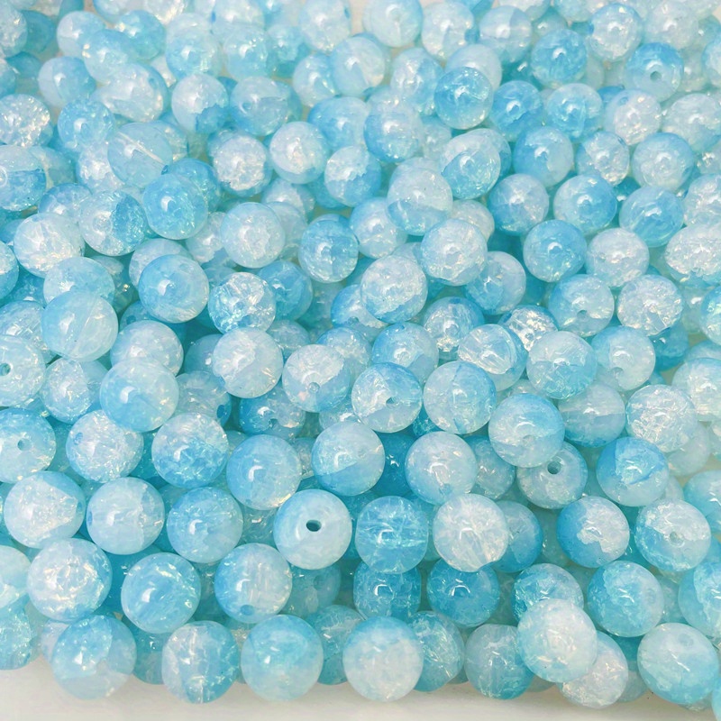 Glazed Glass Protein Chalcedony Beads For Jewelry Making Diy - Temu