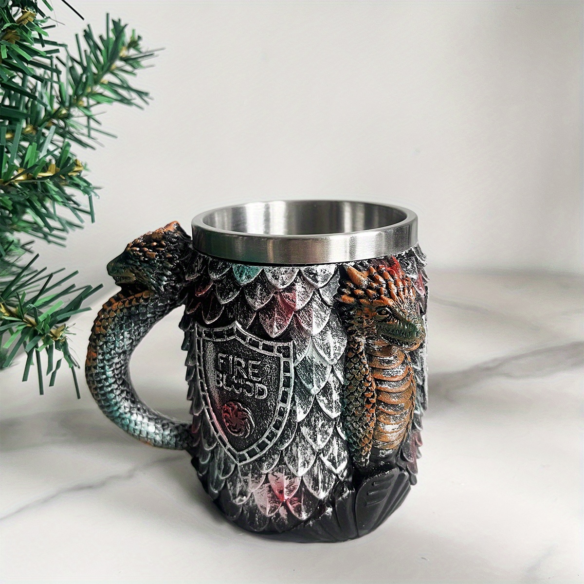 3d Vintage Beer Cup Large Capacity Beer Mug Colorful Skull Or Dragon Double  Wall Coffee Mug Office Stainless Steel Drinking Cup Halloween Gifts Day Of  The Dead Gifts - Temu