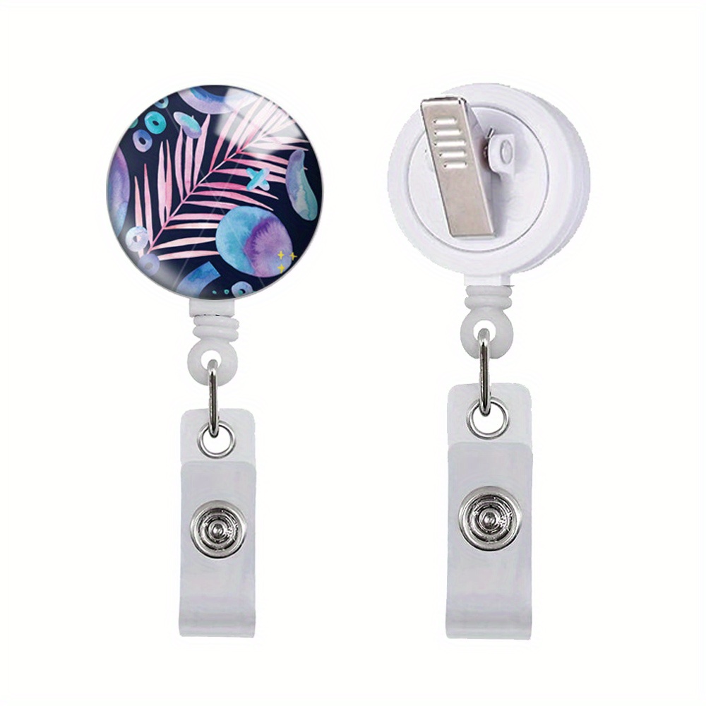 Funny Leaves Retractable Id Badge Holder Badge Reels With - Temu