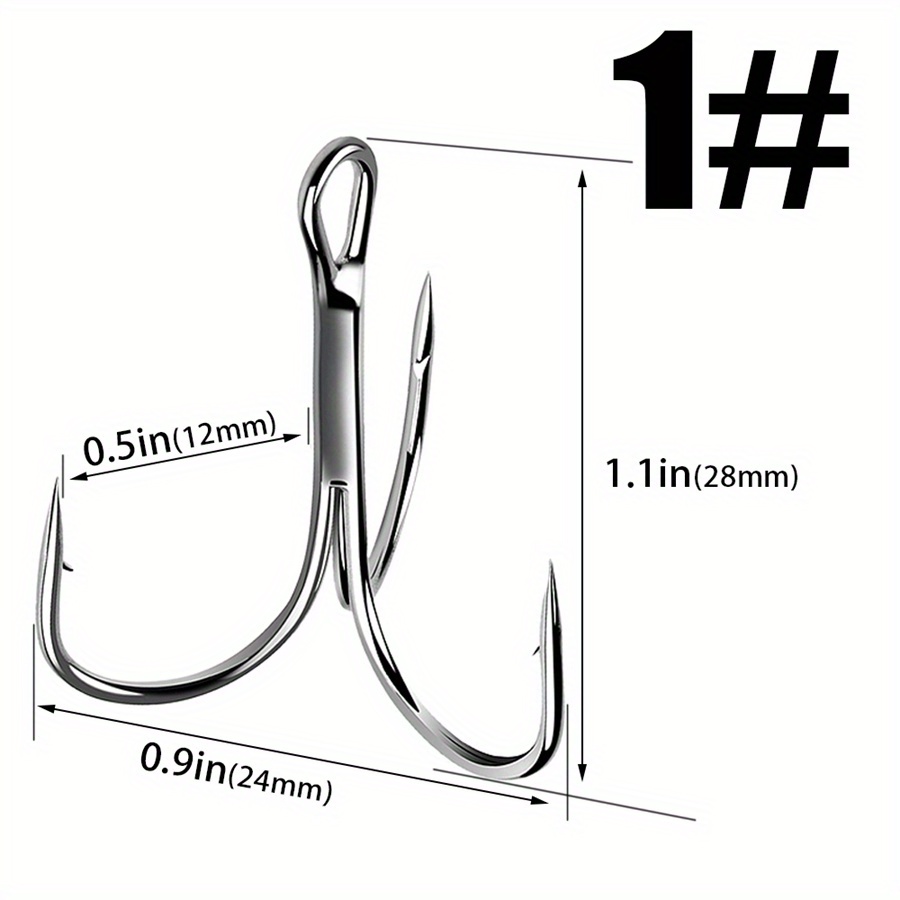 No. 1 no. 14 Barbed Iron Treble Hooks Sharp Anchor Fish Hook - Temu