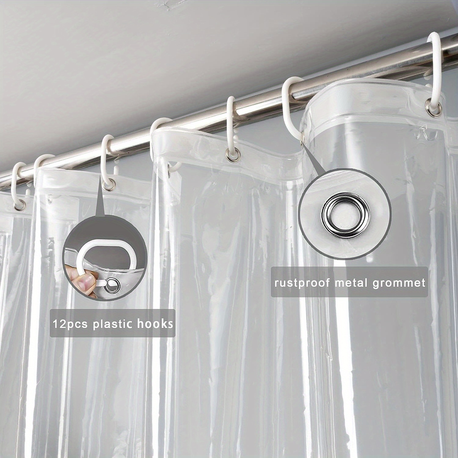 Transparent Shower Curtain Peva Hanging Curtain Partition - Temu