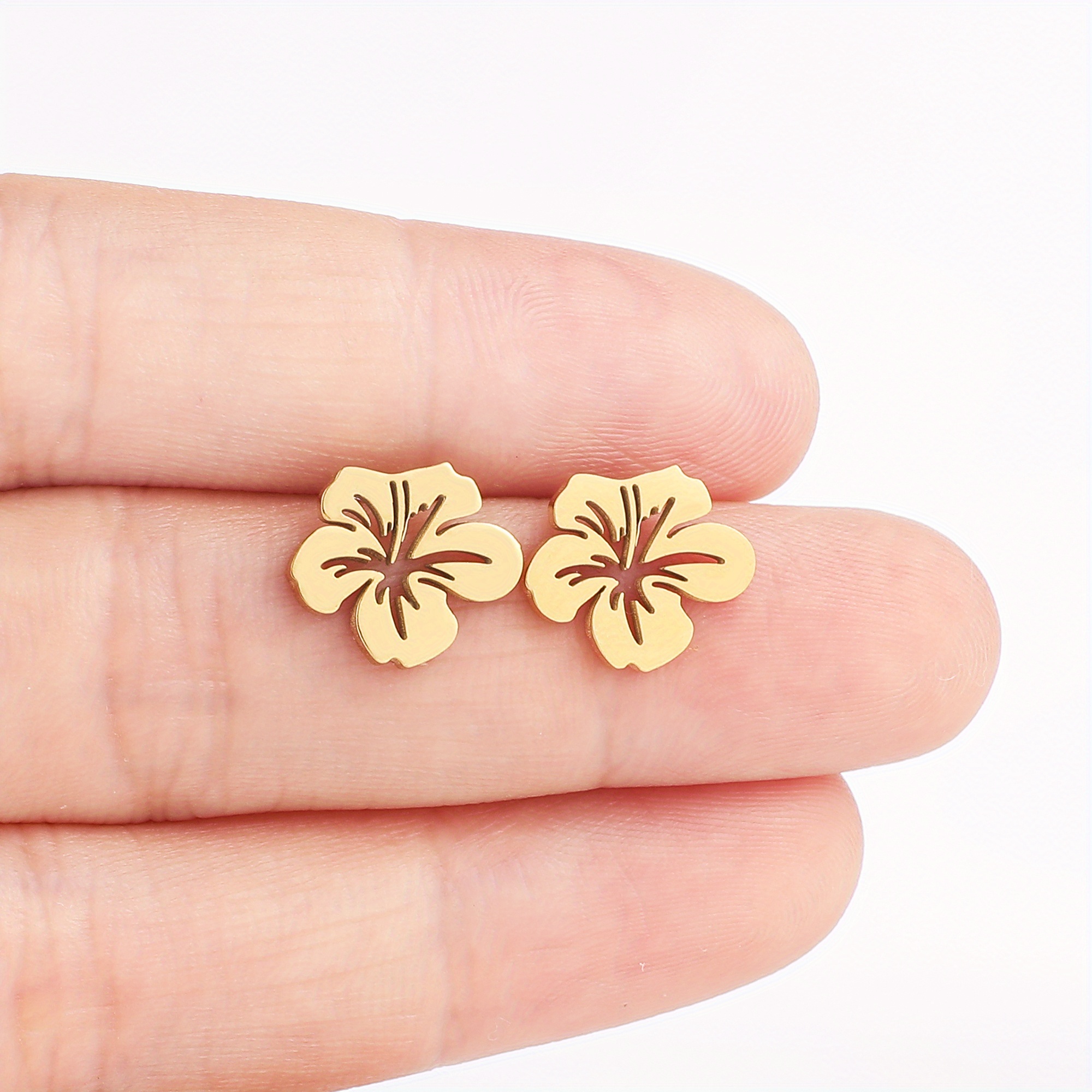 Hollow Flower Stainless Steel Earrings, Popular And Hot