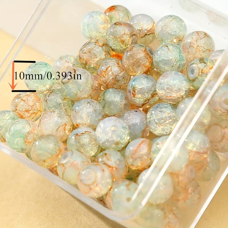 Glazed Glass Protein Chalcedony Beads For Jewelry Making Diy - Temu