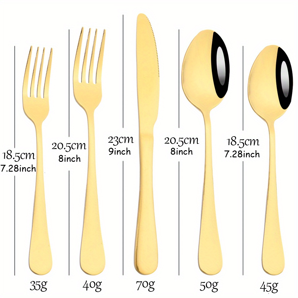 Juego De Cubiertos Acero Inoxidable Dorado 20 Piezas