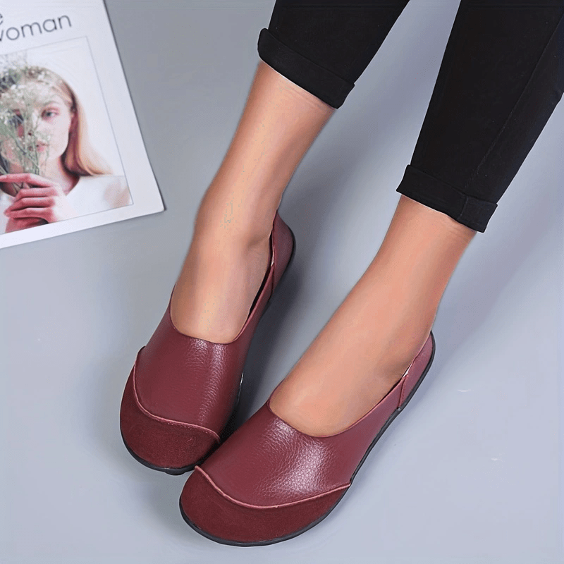 Women's Solid Color Slip Flats Round Toe Soft Sole Non Slip - Temu