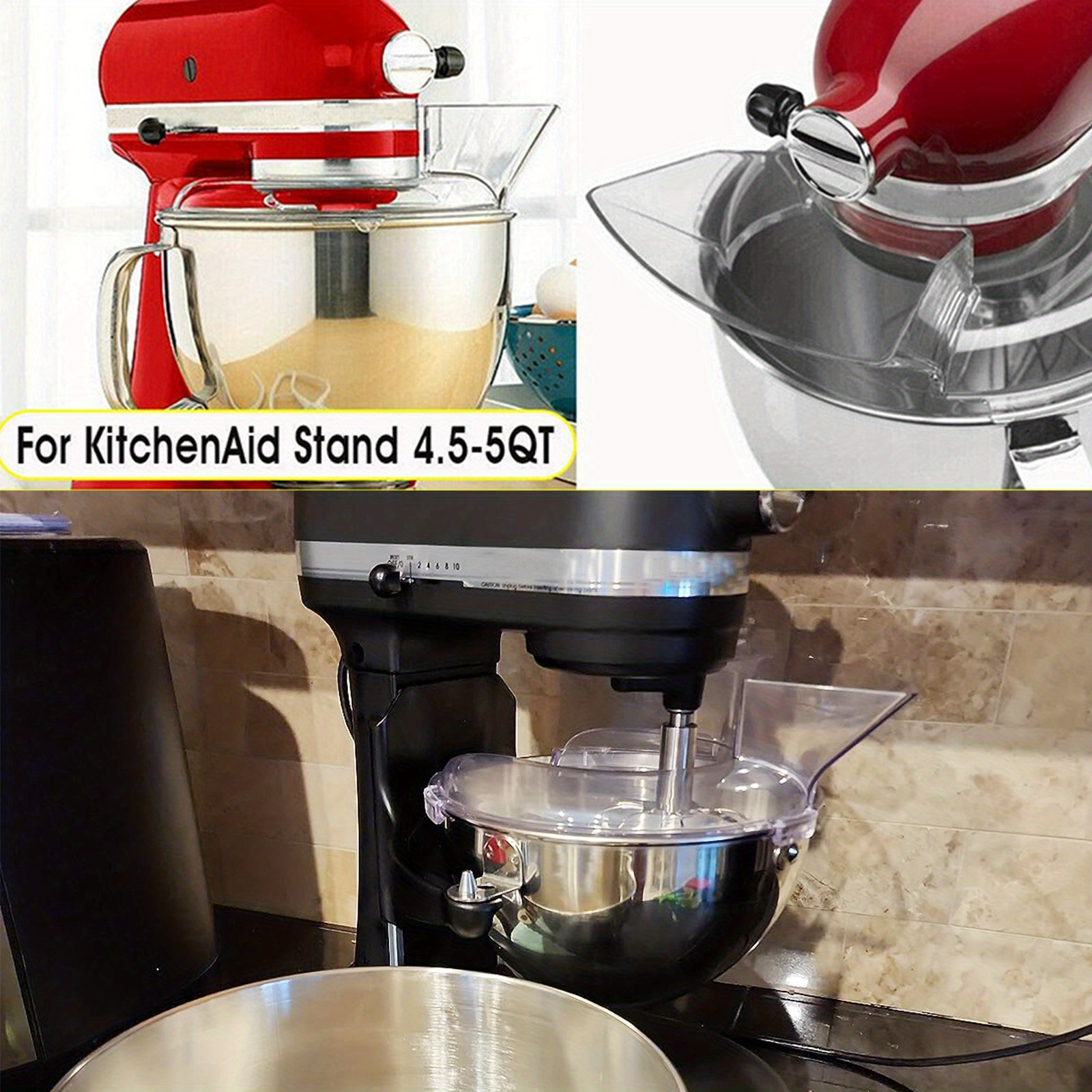 4.5-5qt Bowl Pouring Shield Tilt Head Parts For Kitchen Aid Stand Mixer