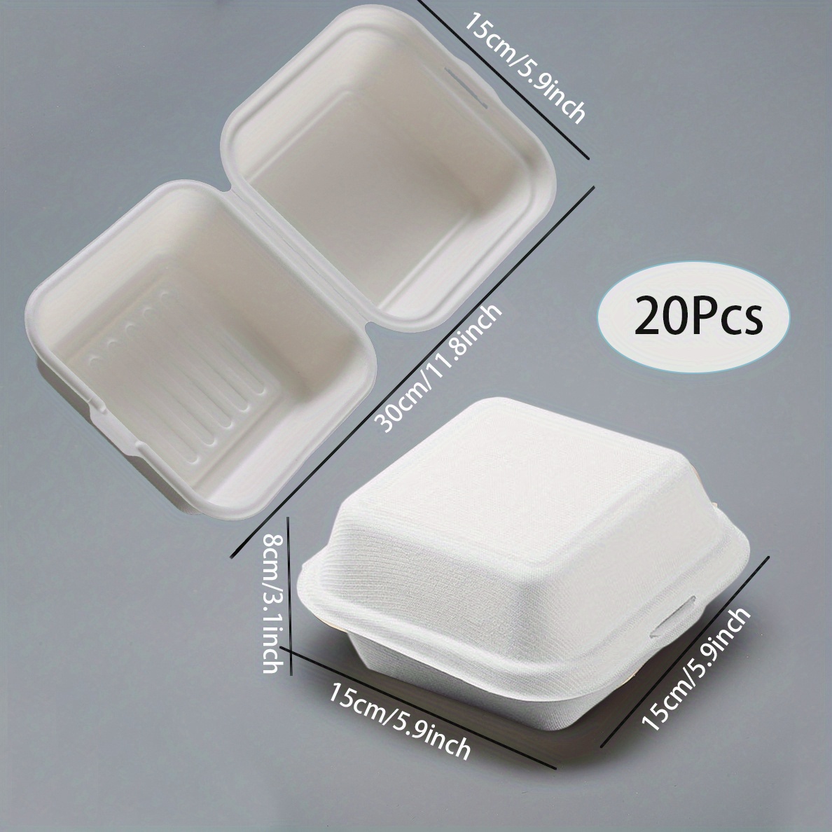 10pcs Disposable Paper Pulp Square Bento Box For Baking Cakes & Hamburgers