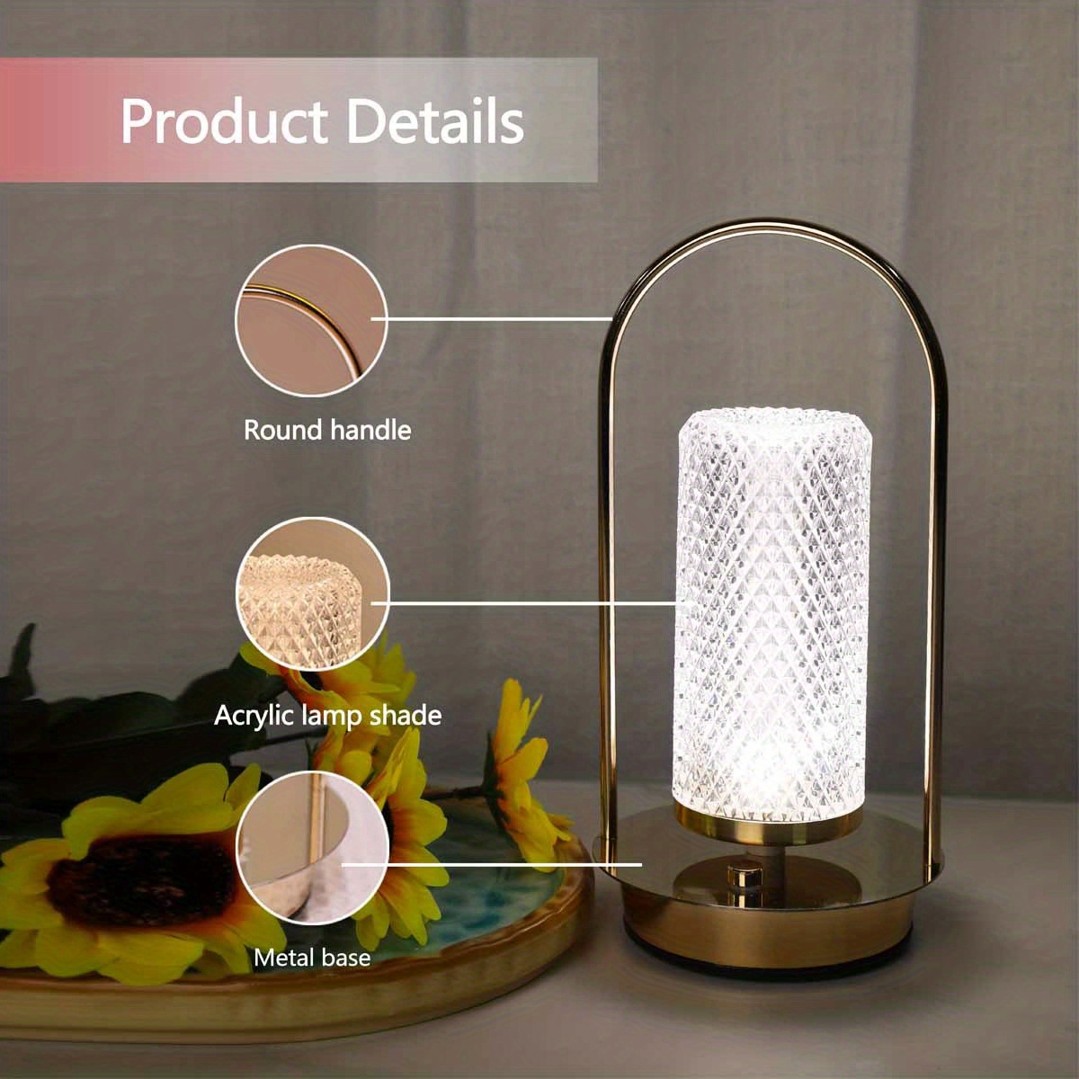 ☆タッチ調光 クリスタルテーブルランプ USB充電ポート付き モダン ☆タッチ調光 クリスタルテーブルランプ USB充電ポート付き 新登場