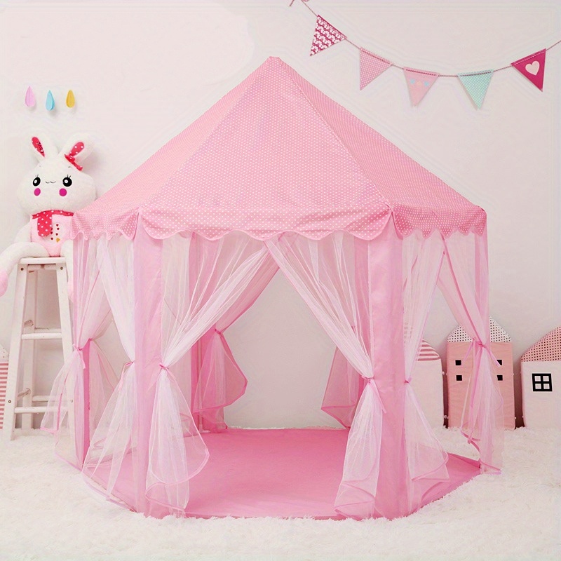 Girls pink princess castle cute playhouse outlet children kids play tent outdoor toys