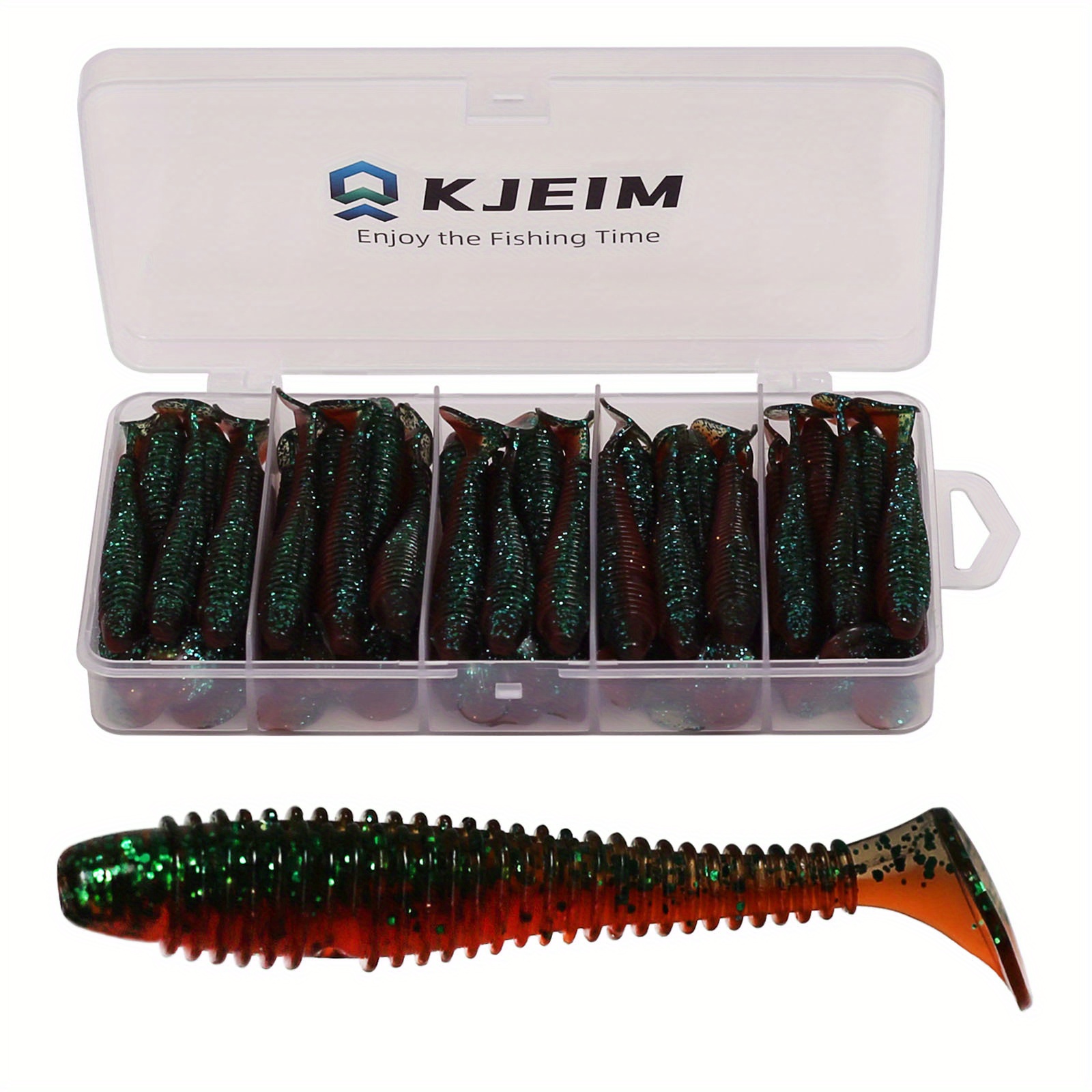 KJEIM 50PCS Paddle Tail Swimbaits, Soft Plastic Fishing Lures For Bass  Trout Crappie Walleye, Saltwater/Freshwater Fishing Lure