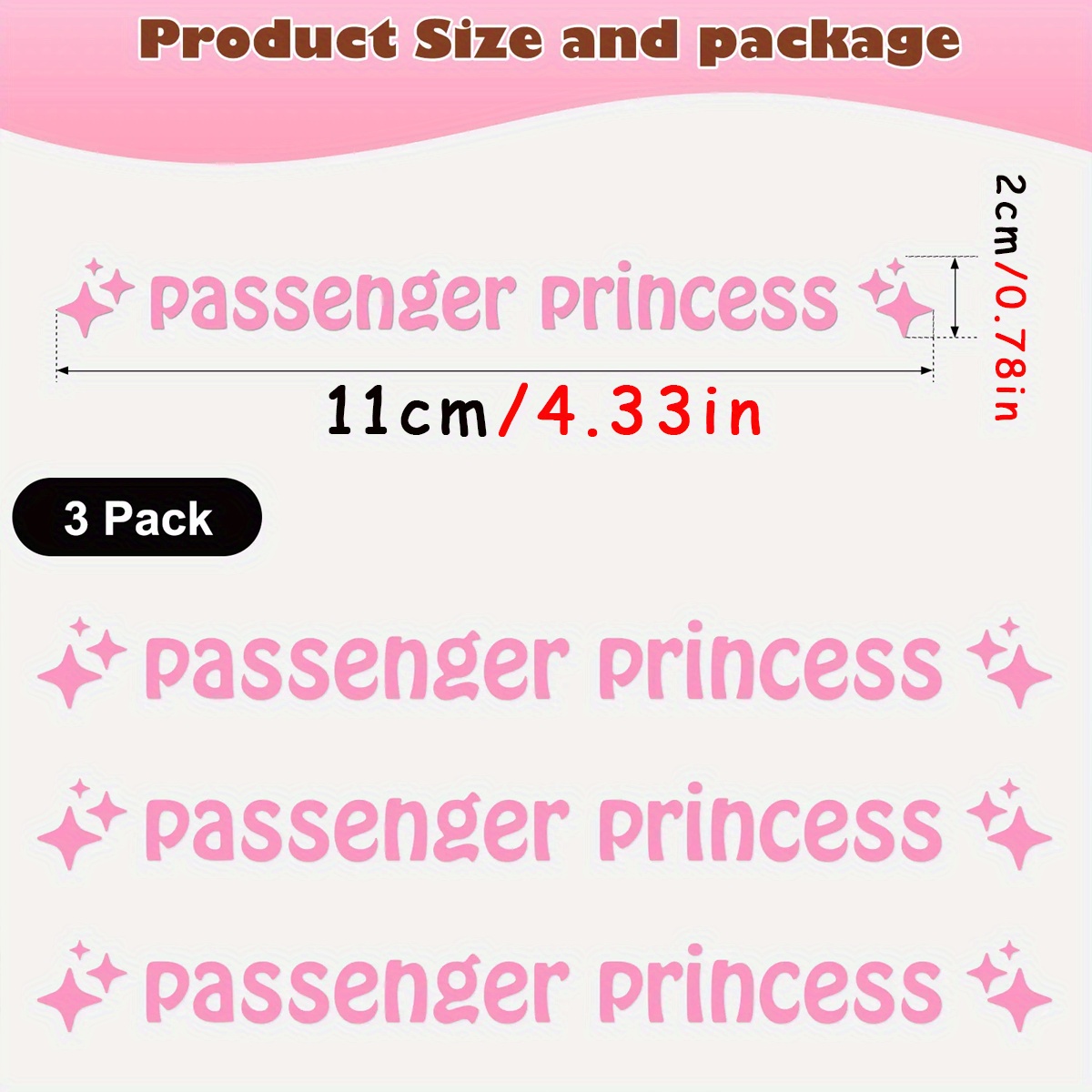 Passeggero Princess Star Car Mirror Sticker Decal Rear View Mirror Auto  Vehicle Vinyl Decor Sticker Car Interior Accessories