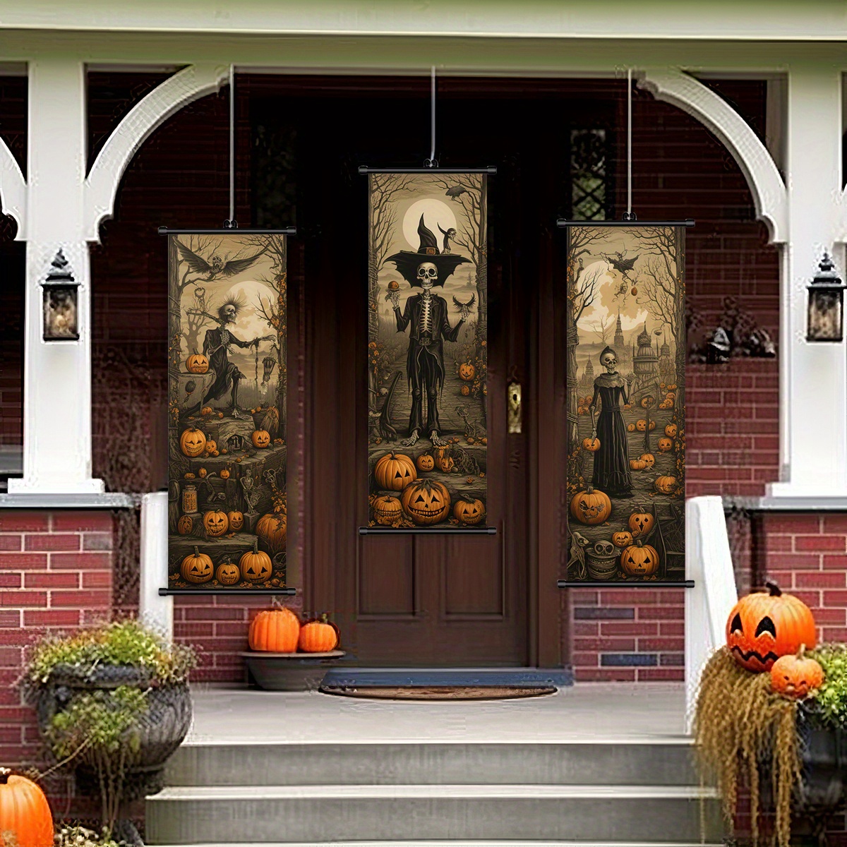 Halloween Hanging Banner courtyard Skeleton Weird Stuff - Temu