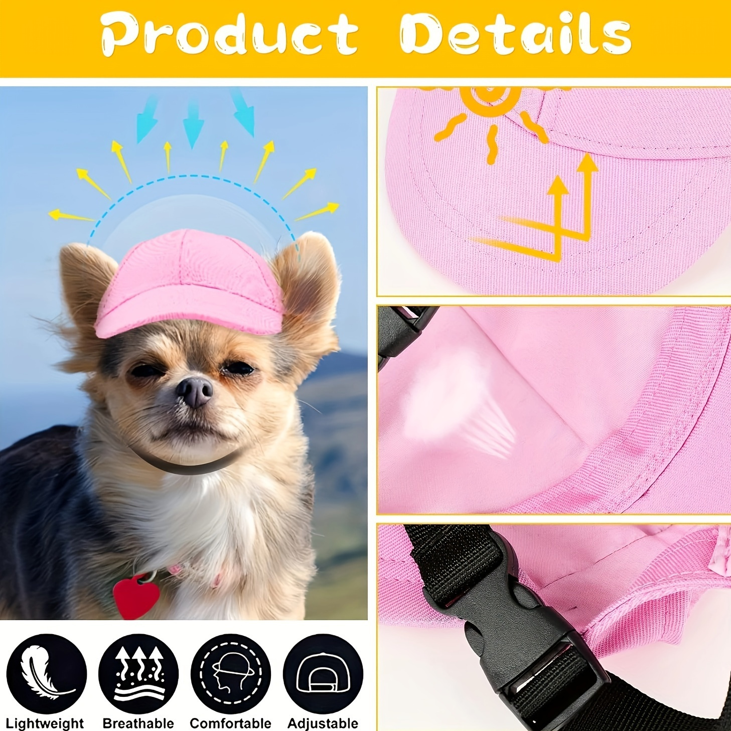 Pet Enjoy Dog Cat Straw Hat,Breathable Cat Sunhat Pet Farmer Hat,Handmade  Stylish Cool Pet Dog Sombrero Hat Cap Headwear for Outdoor Trave 