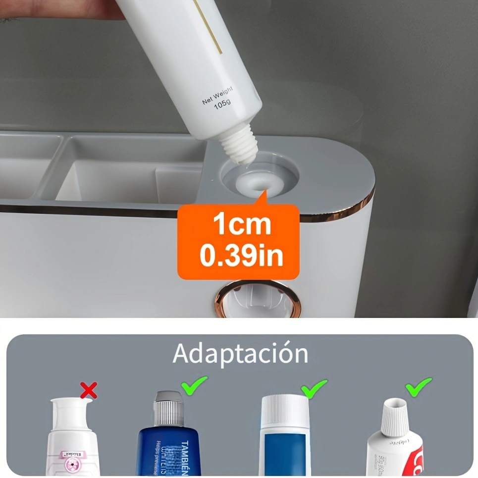 Dispensador Pasta Dientes Soporte Cepillos Dientes, Organizador Cepillos  Dientes Montado En Pared Vasos Hacer Gárgaras, Estante Baño Ahorra Espacio  Cepillos Dientes Vasos, Accesorios Baño - Belleza Salud - Temu Chile