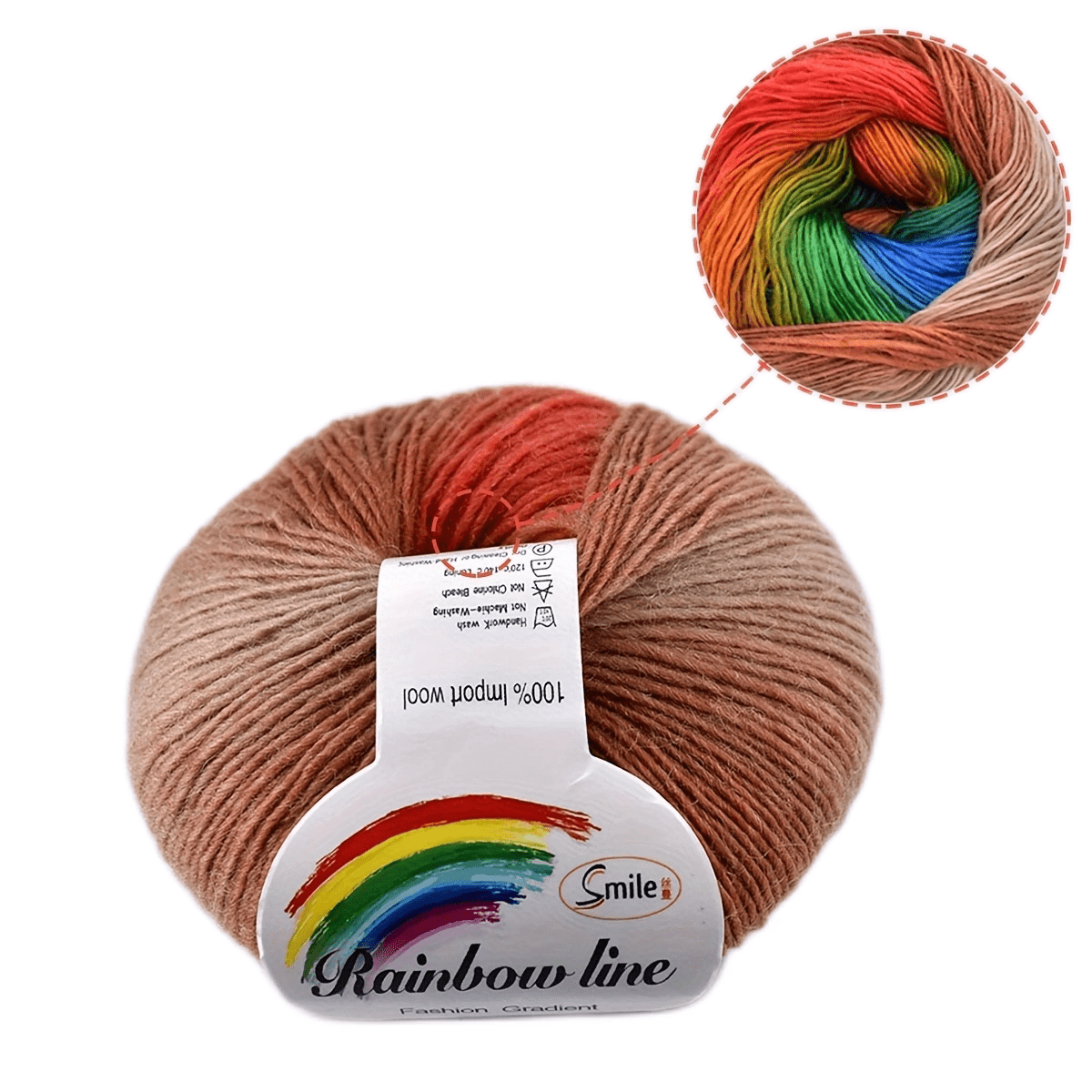 Wool Rainbow Yarn Colorful Soft Wool Knitting Yarn - Temu