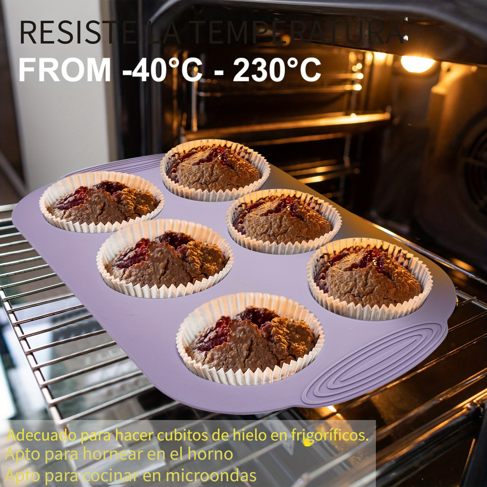 Molde Silicona Muffins Capcakes X 6 Apto Horno Y Microondas