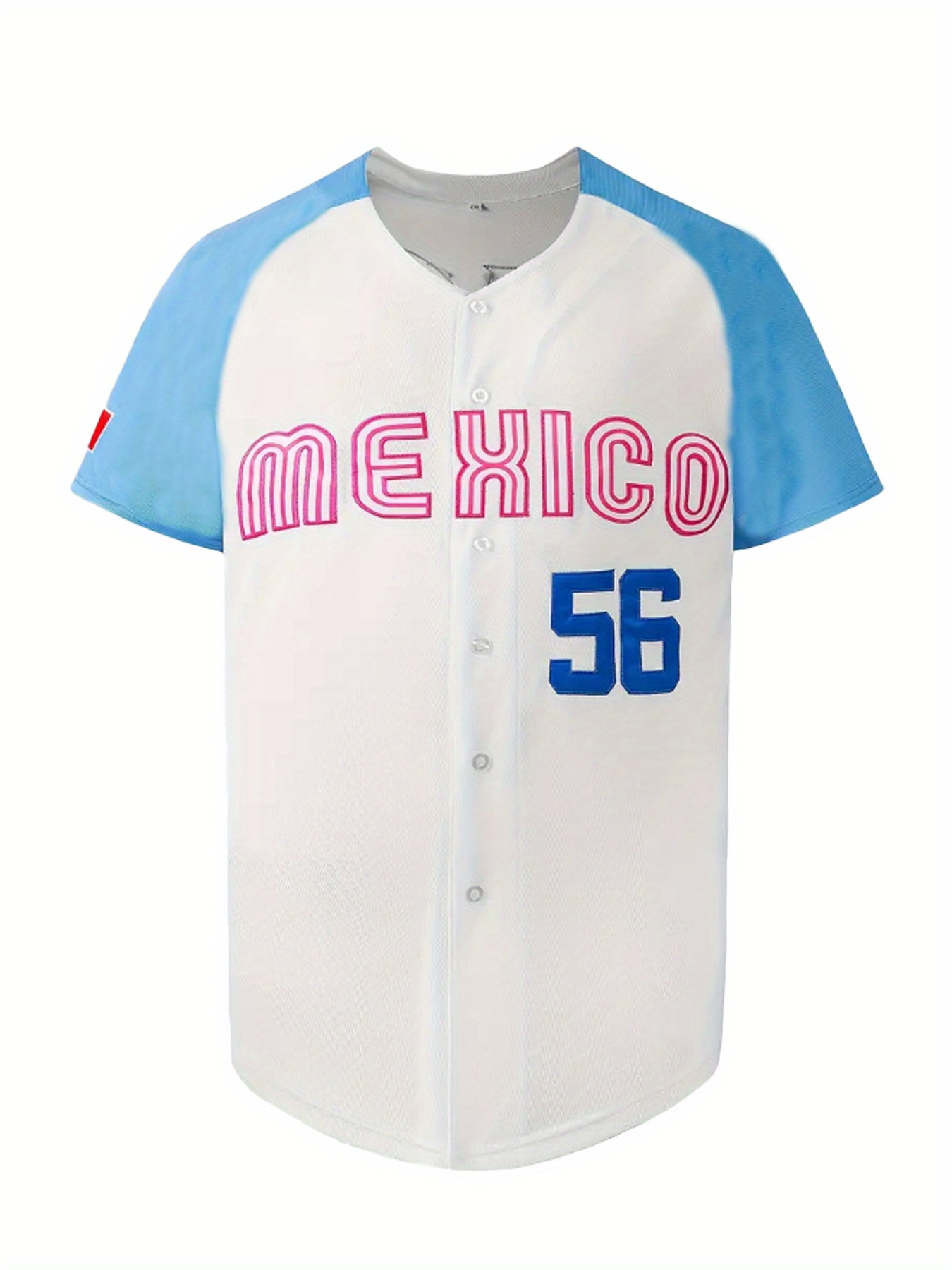 Camisa De Beisebol Masculina Com Design Clássico MEXICO #56, Camisa De  Beisebol Retrô, Bordado Levemente Elástico E Respirável Com Botões,  Uniforme